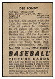 1952 Bowman Baseball #231 Dee Fondy Cubs VG 492968