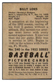 1952 Bowman Baseball #240 Billy Loes Dodgers VG 492977
