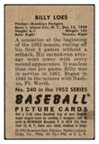 1952 Bowman Baseball #240 Billy Loes Dodgers GD-VG 492978