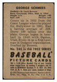 1952 Bowman Baseball #245 George Schmees Browns GD-VG 492985