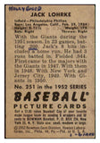 1952 Bowman Baseball #251 Jack Lohrke Phillies Good 492992