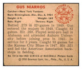 1950 Bowman Baseball #154 Gus Niarhos Yankees VG-EX 492997