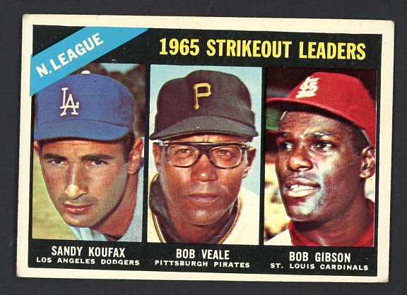 1966 Topps Baseball #225 N.L. Strike Out Leaders Sandy Koufax VG-EX 493060