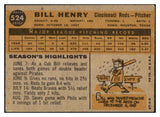 1960 Topps Baseball #524 Bill Henry Reds VG-EX 493190