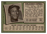 1971 Topps Baseball #605 Orlando Cepeda Braves EX 493235