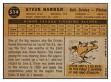 1960 Topps Baseball #514 Steve Barber Orioles VG-EX 493279