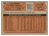 1972 Topps Baseball #200 Lou Brock Cardinals EX-MT 493301