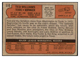 1972 Topps Baseball #510 Ted Williams Rangers VG 493322