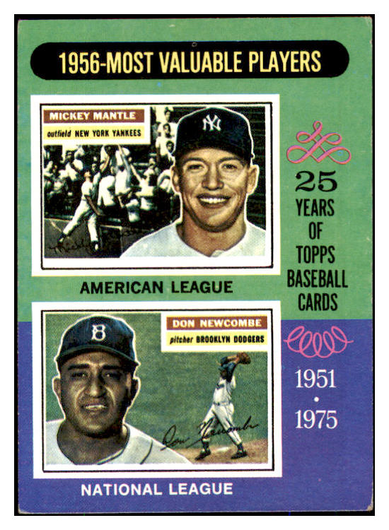 1975 Topps Baseball #194 Mickey Mantle Don Newcombe EX 493342
