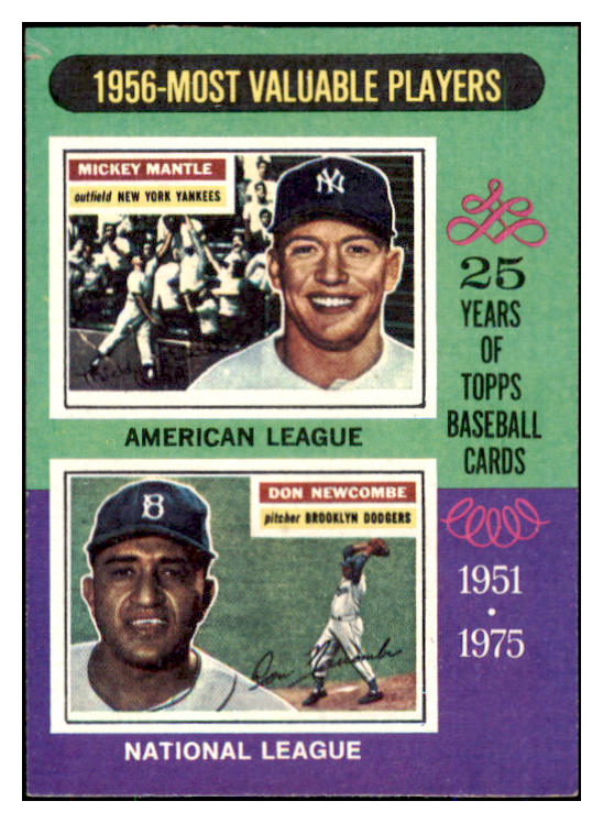 1975 Topps Baseball #194 Mickey Mantle Don Newcombe VG-EX 493348