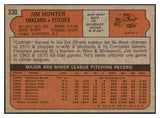 1972 Topps Baseball #330 Catfish Hunter A's EX-MT 493370
