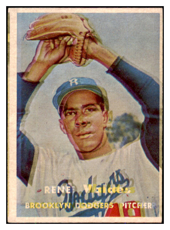 1957 Topps Baseball #337 Rene Valdes Dodgers Good 493411