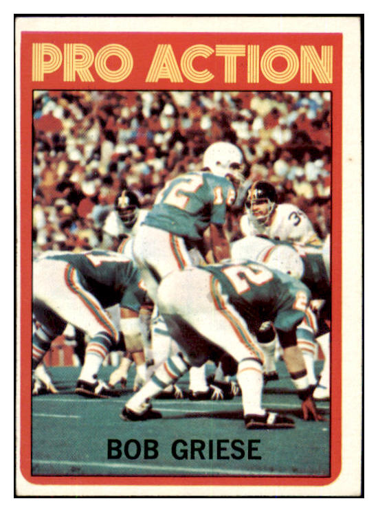 1972 Topps Football #132 Bob Griese IA Dolphins EX 493440