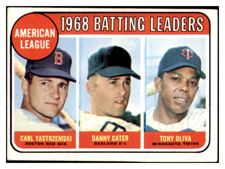 1969 Topps Baseball #001 A.L. Batting Leaders Yastrzemski EX 493443