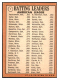 1969 Topps Baseball #001 A.L. Batting Leaders Yastrzemski EX 493443