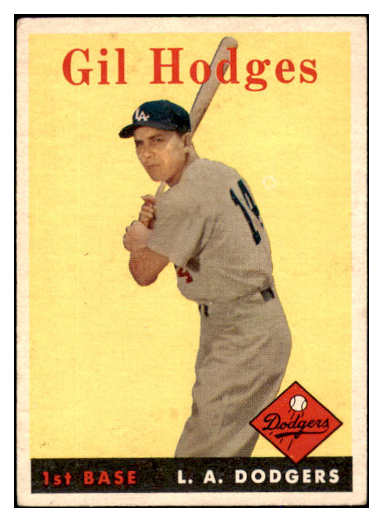 1958 Topps Baseball #162 Gil Hodges Dodgers EX 493469
