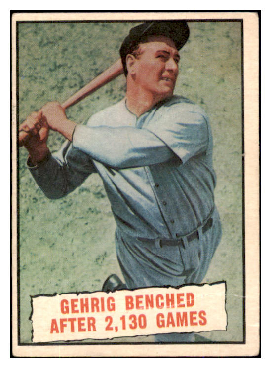 1961 Topps Baseball #405 Lou Gehrig Yankees FR-GD 493479