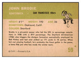 1961 Fleer Football #059 John Brodie 49ers EX-MT 493500