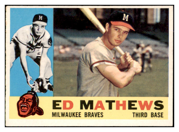 1960 Topps Baseball #420 Eddie Mathews Braves EX-MT 493574