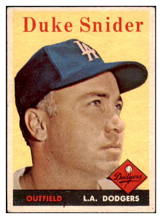 1958 Topps Baseball #088 Duke Snider Dodgers VG-EX 493612