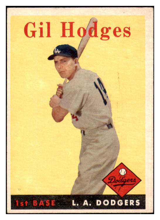1958 Topps Baseball #162 Gil Hodges Dodgers EX-MT 493614