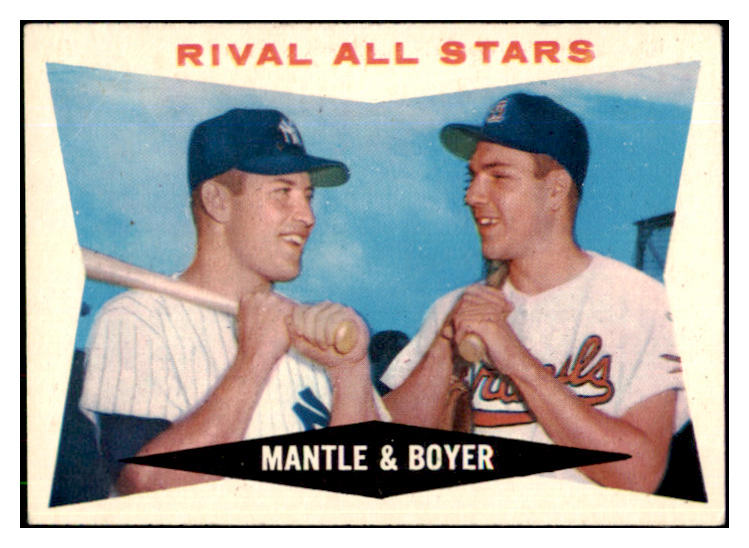 1960 Topps Baseball #160 Mickey Mantle Ken Boyer VG 493637