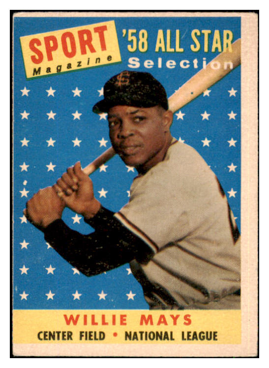1958 Topps Baseball #486 Willie Mays A.S. Giants VG 493661