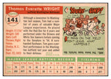 1955 Topps Baseball #141 Tom Wright Senators EX-MT 493751