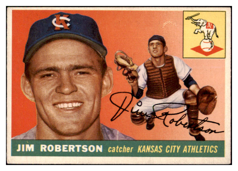1955 Topps Baseball #177 Jim Robertson A's VG-EX 493774