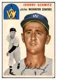 1954 Topps Baseball #033 Johnny Schmitz Senators VG-EX 493800