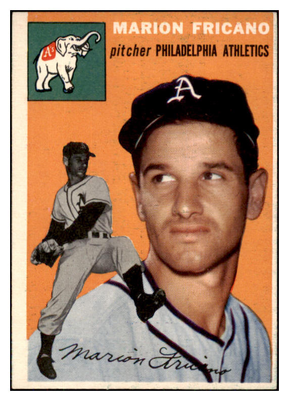 1954 Topps Baseball #124 Marion Fricano A's EX 493808