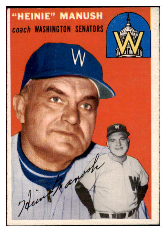 1954 Topps Baseball #187 Heinie Manush Senators EX 493818
