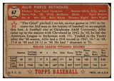 1952 Topps Baseball #067 Allie Reynolds Yankees PR-FR Red 493849