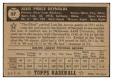 1952 Topps Baseball #067 Allie Reynolds Yankees GD-VG Black 493860