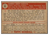 1952 Topps Baseball #085 Bob Kuzava Yankees VG-EX 493864