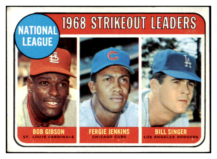 1969 Topps Baseball #012 N.L. Strike Out Leaders Gibson EX-MT 493905