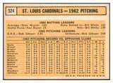 1963 Topps Baseball #524 St. Louis Cardinals Team EX-MT 493906