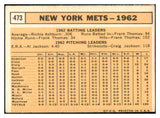 1963 Topps Baseball #473 New York Mets Team VG-EX 493932