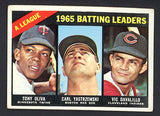 1966 Topps Baseball #216 A.L. Batting Leaders Yastrzemski VG 493944