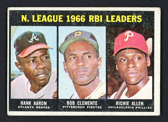1967 Topps Baseball #242 N.L. RBI Leaders Aaron Clemente GD-VG 493963