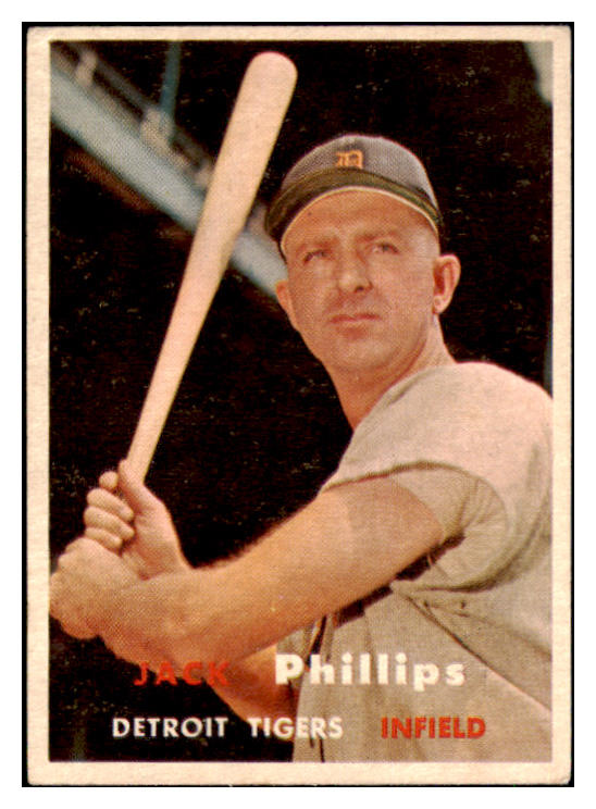 1957 Topps Baseball #307 Jack Phillips Tigers EX 493985