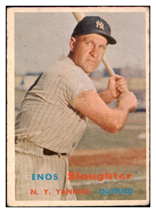 1957 Topps Baseball #215 Enos Slaughter Yankees PR-FR 494003