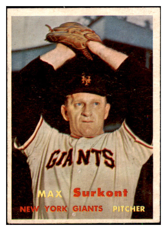 1957 Topps Baseball #310 Max Surkont Giants EX+/EX-MT 494017