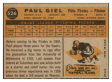 1960 Topps Baseball #526 Paul Giel Pirates EX 494024