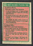 1975 Topps Baseball #200 Mickey Mantle Maury Wills EX 494030