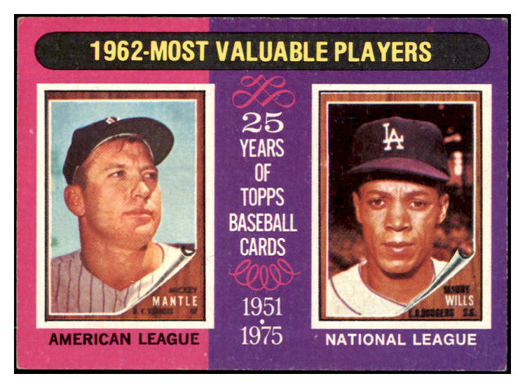 1975 Topps Baseball #200 Mickey Mantle Maury Wills EX-MT 494039