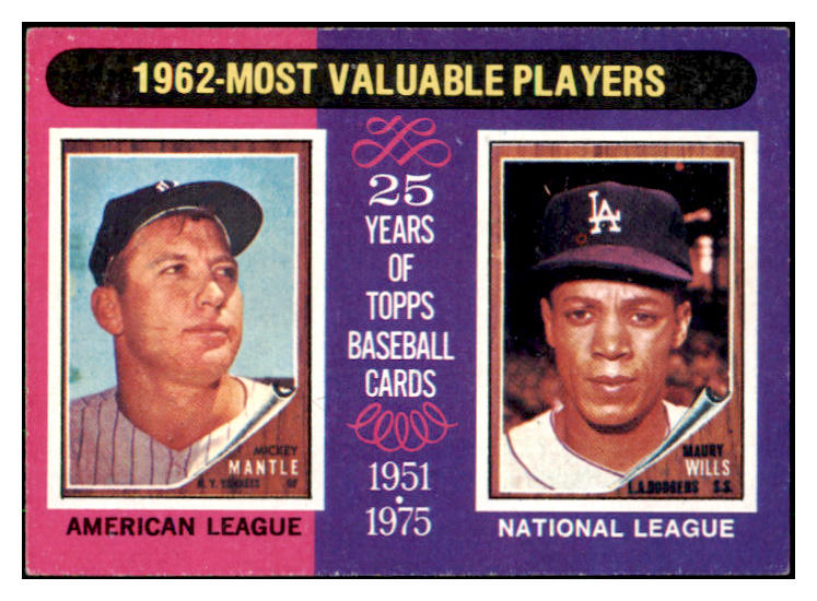 1975 Topps Baseball #200 Mickey Mantle Maury Wills EX-MT 494055