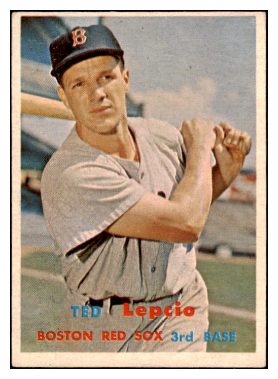 1957 Topps Baseball #288 Ted Lepcio Red Sox EX+/EX-MT 494056