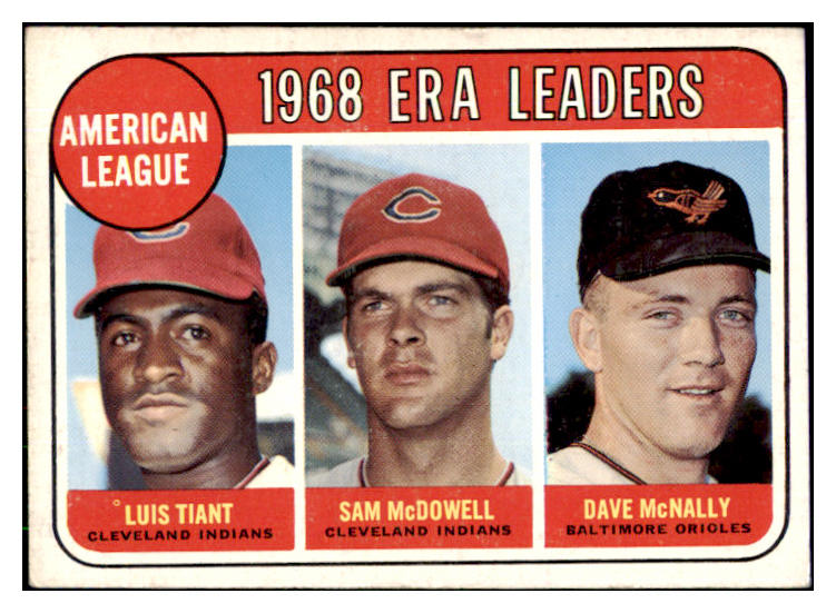 1969 Topps Baseball #007 A.L. ERA Leaders Luis Tiant EX 494069