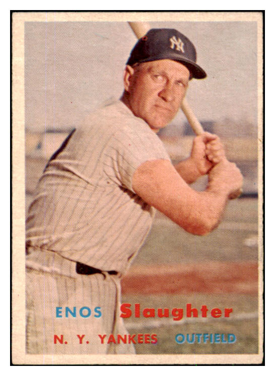 1957 Topps Baseball #215 Enos Slaughter Yankees EX-MT 494105